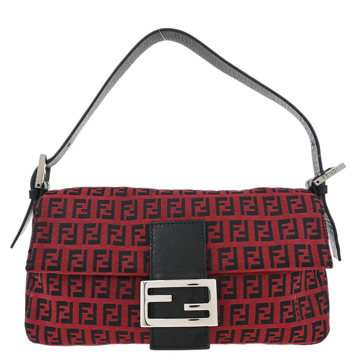 Fendi Red Zucchino Baguette Handbag