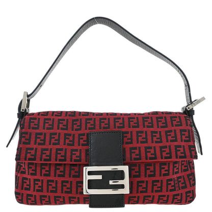 Fendi Red Zucchino Baguette Handbag
