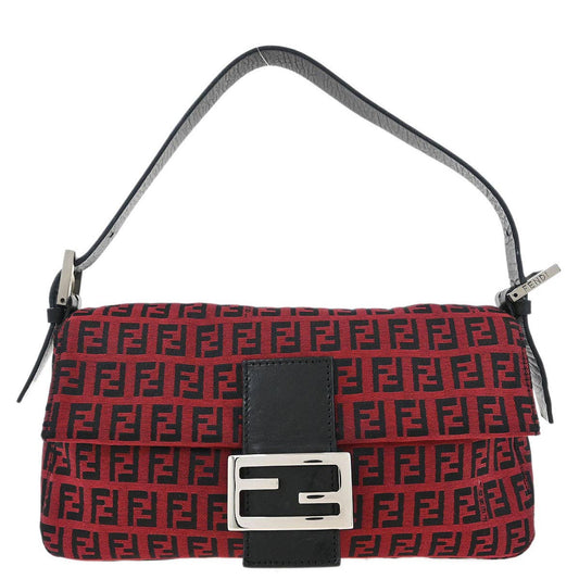 Fendi Red Zucchino Baguette Handbag