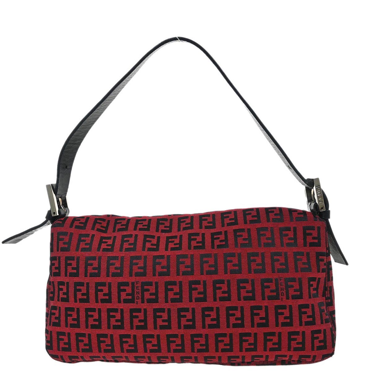 Fendi Red Zucchino Baguette Handbag