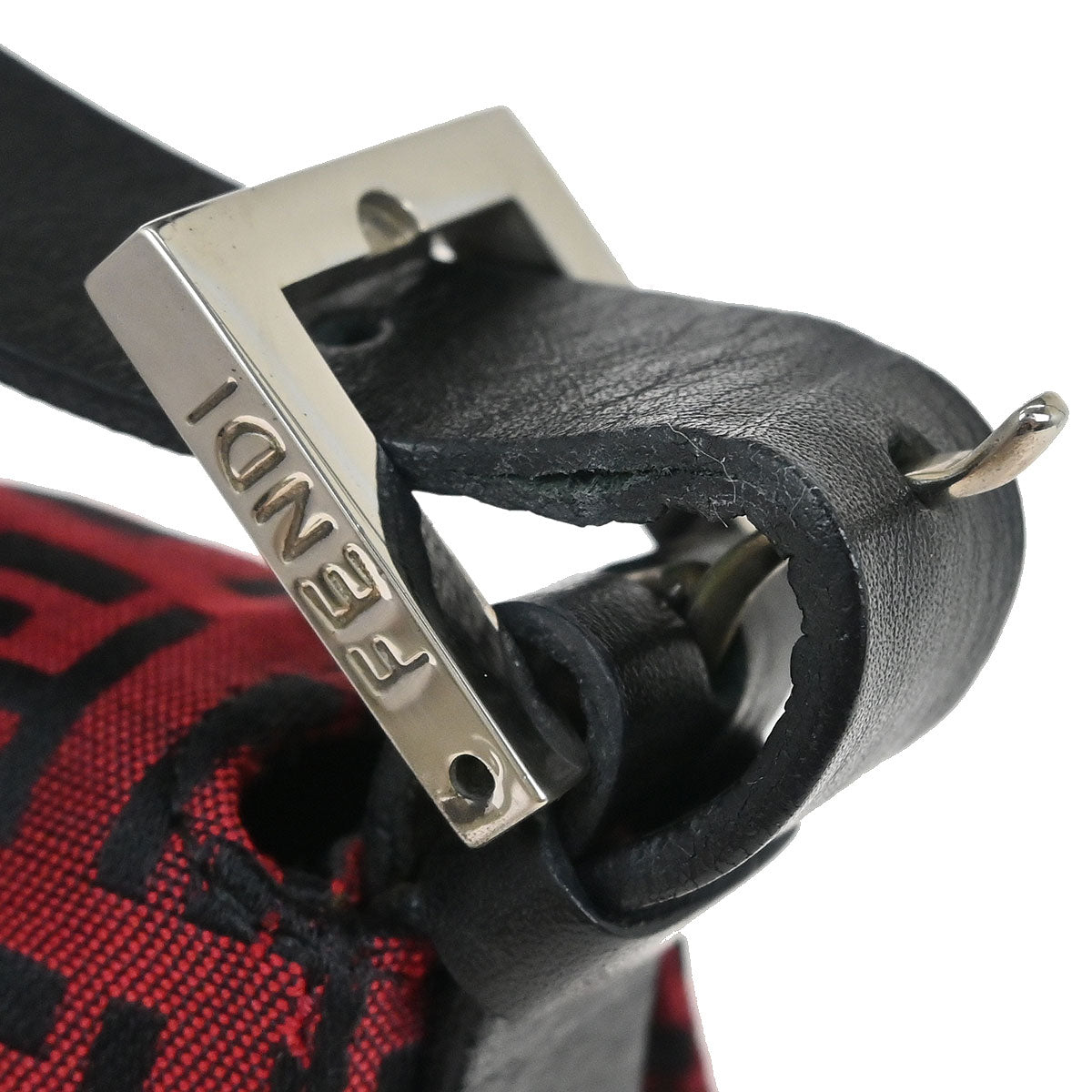 Fendi Red Zucchino Baguette Handbag