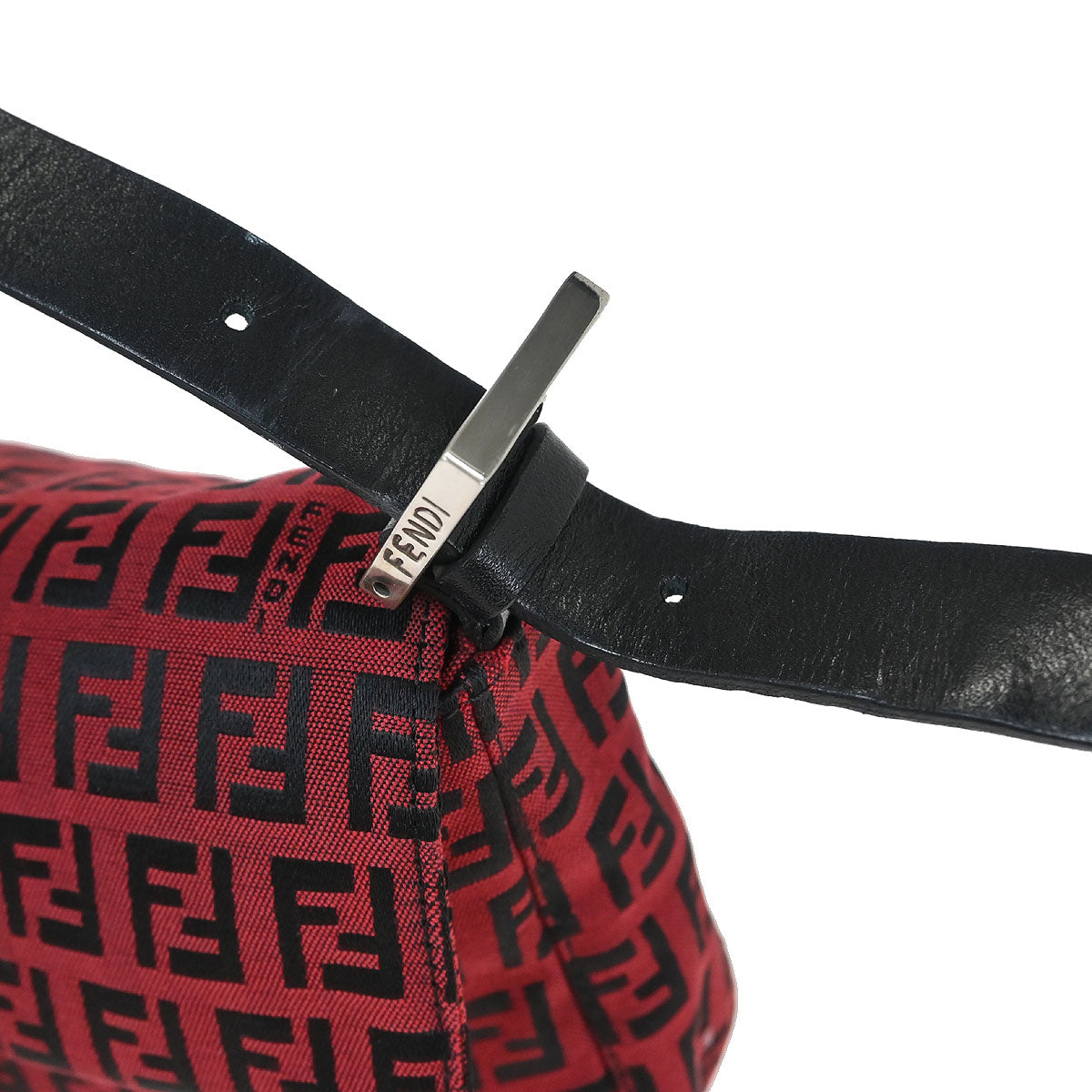 Fendi Red Zucchino Baguette Handbag