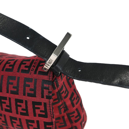 Fendi Red Zucchino Baguette Handbag