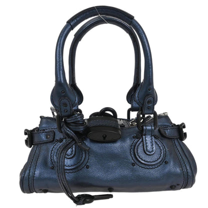 Chloe Metallic Blue Paddington Mini Handbag