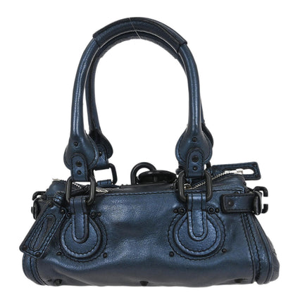 Chloe Metallic Blue Paddington Mini Handbag