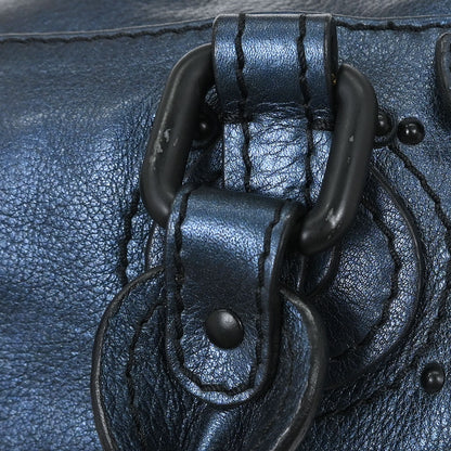 Chloe Metallic Blue Paddington Mini Handbag