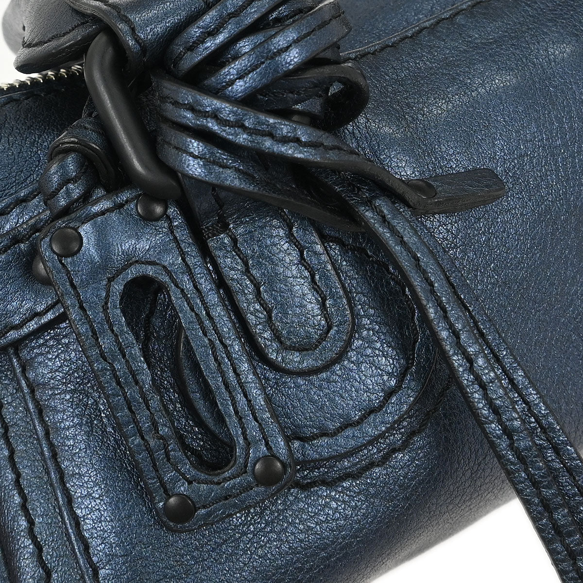 Chloe Metallic Blue Paddington Mini Handbag