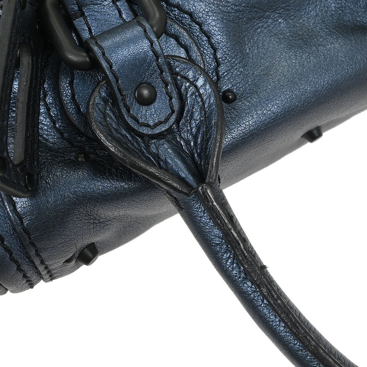 Chloe Metallic Blue Paddington Mini Handbag