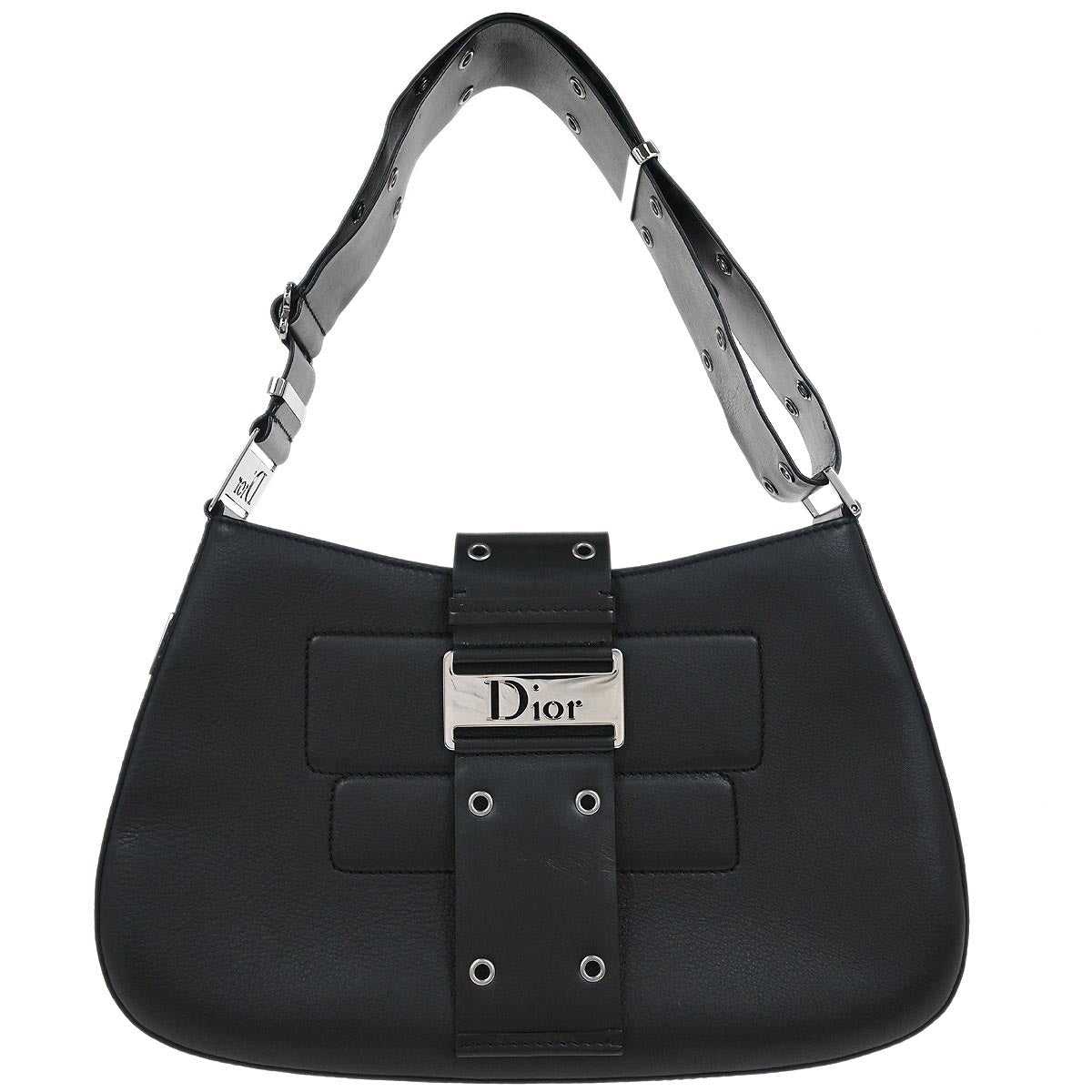 Christian Dior Black Leather Street Chic Columbus Shoulder Bag