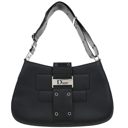 Christian Dior Black Leather Street Chic Columbus Shoulder Bag