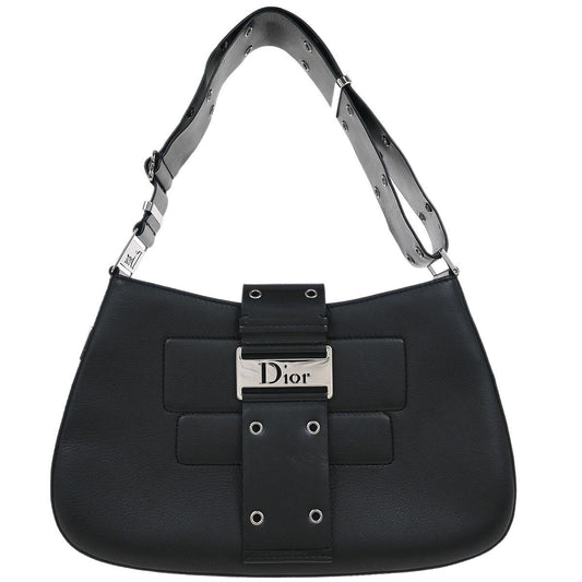 Christian Dior Black Leather Street Chic Columbus Shoulder Bag