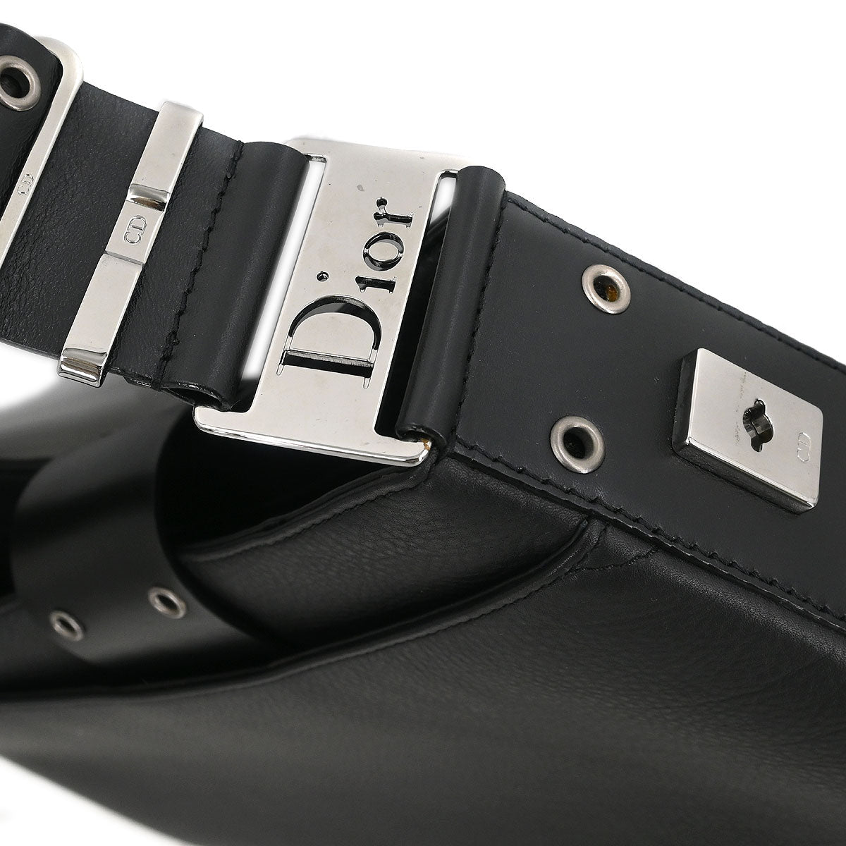 Christian Dior Black Leather Street Chic Columbus Shoulder Bag