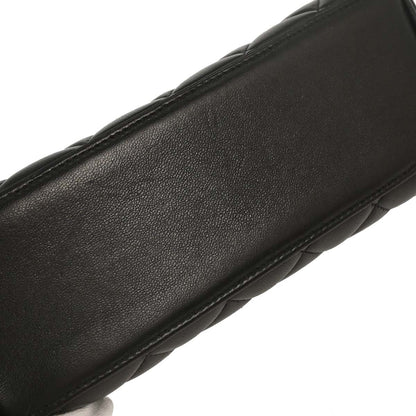 Chanel Black Lambskin Straight Flap Handbag