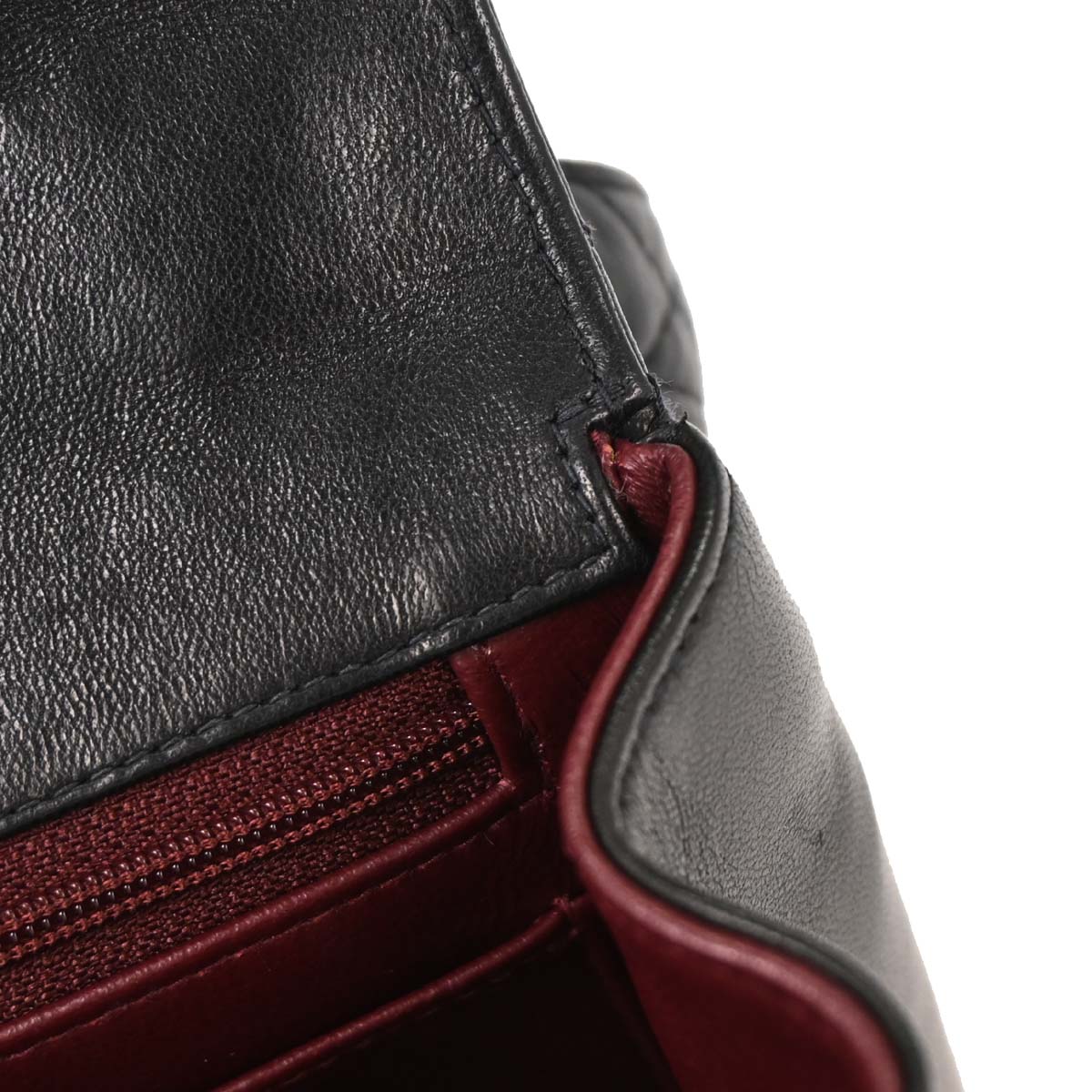 Chanel Black Lambskin Straight Flap Handbag