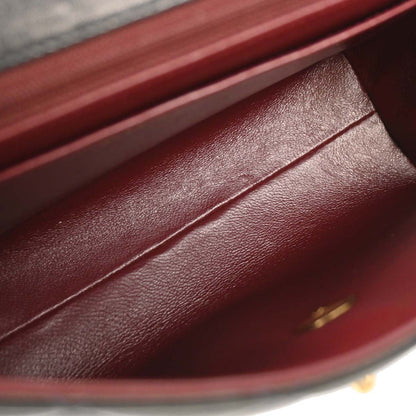 Chanel Black Lambskin Straight Flap Handbag