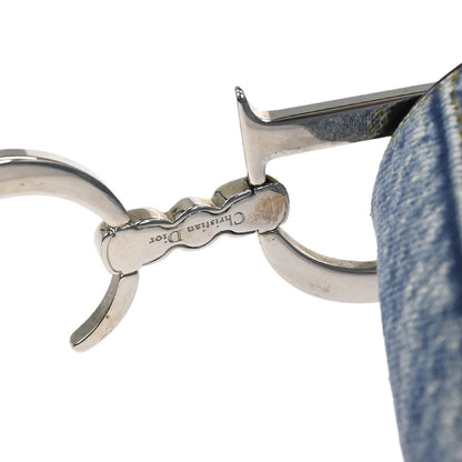 Christian Dior Blue Denim Print Saddle Handbag