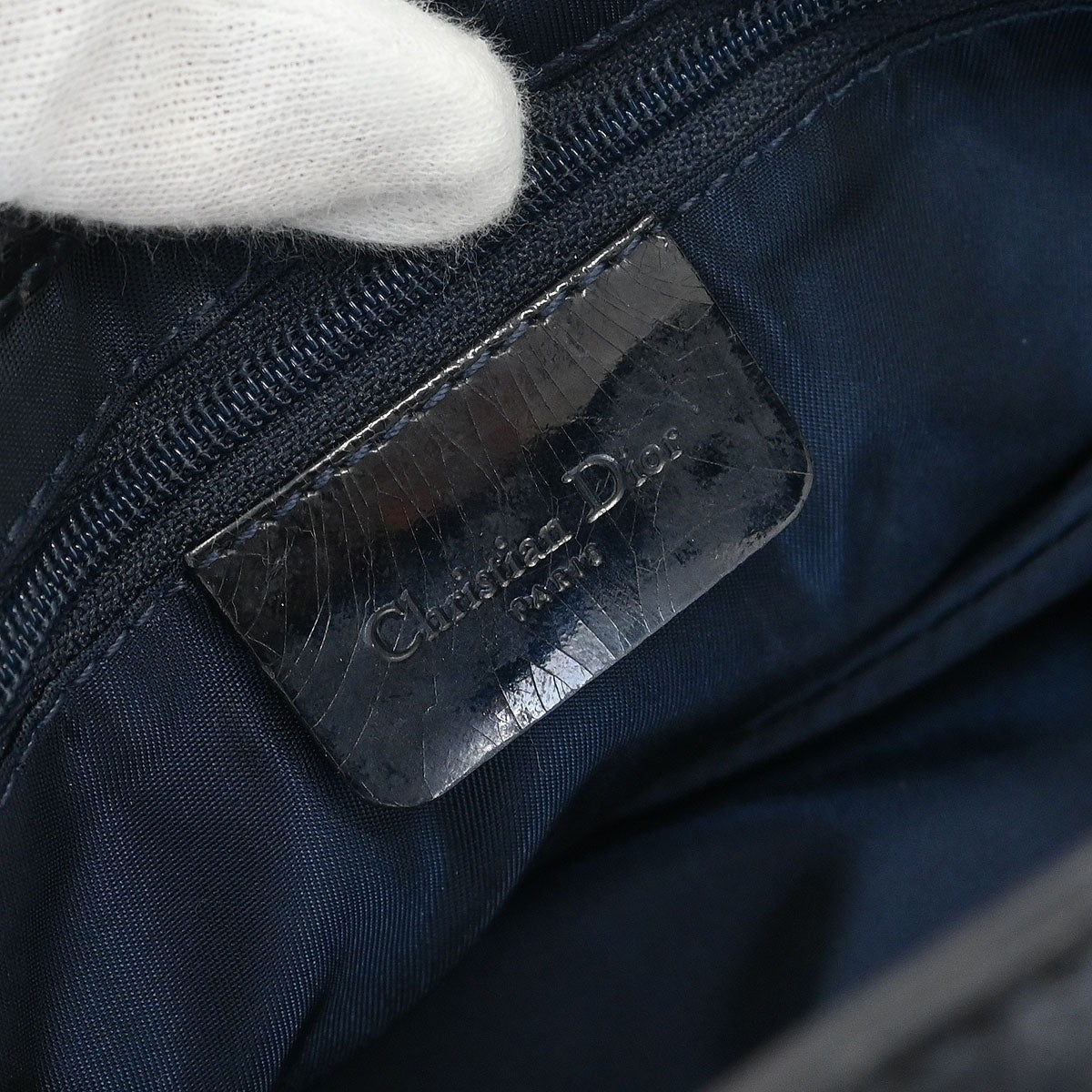 Christian Dior Blue Denim Print Saddle Handbag