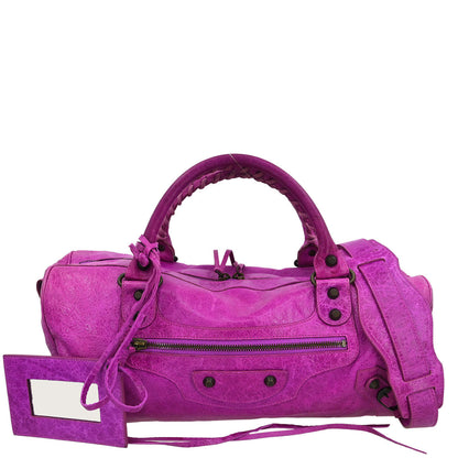 Balenciaga Purple Lambskin The Twiggy Handbag
