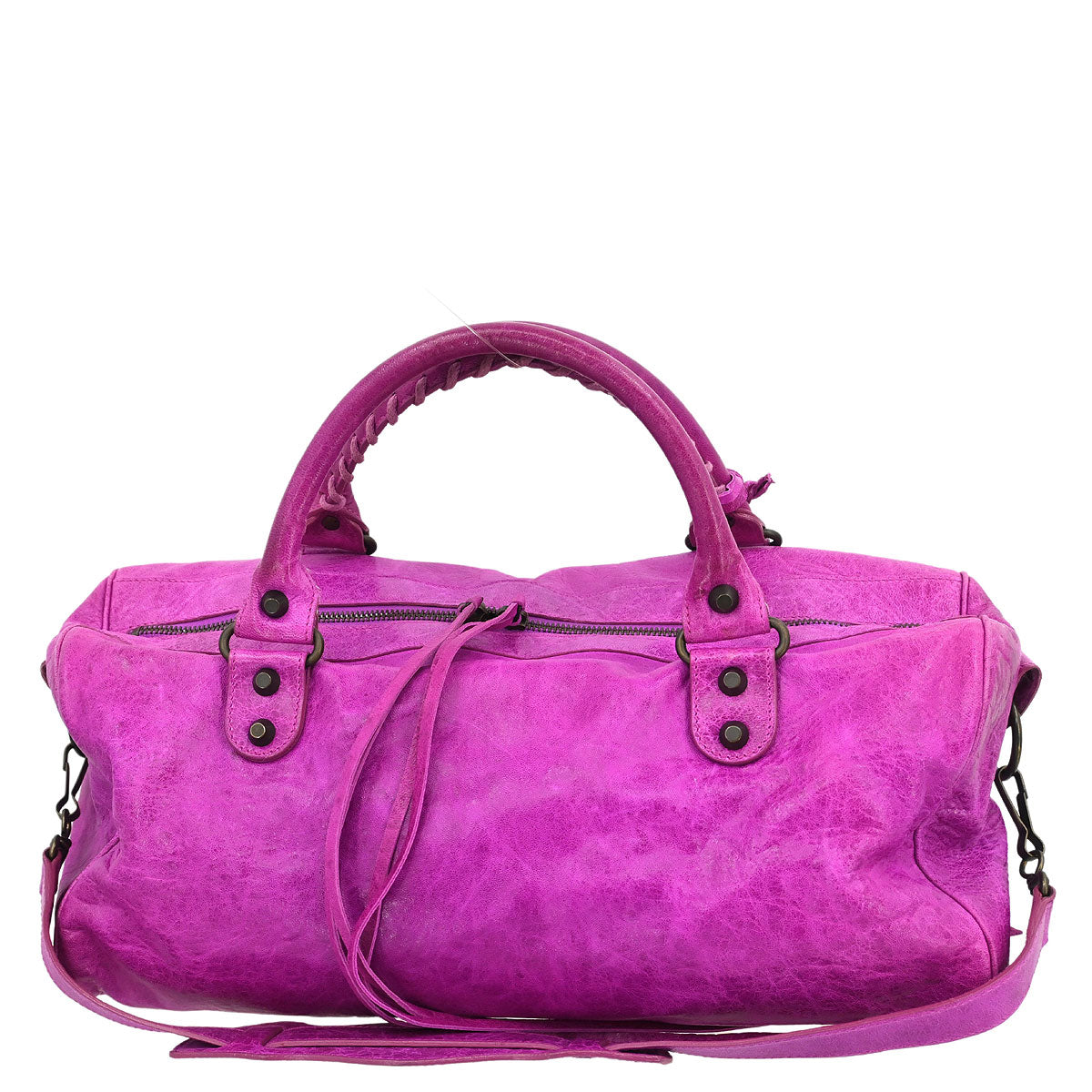 Balenciaga Purple Lambskin The Twiggy Handbag