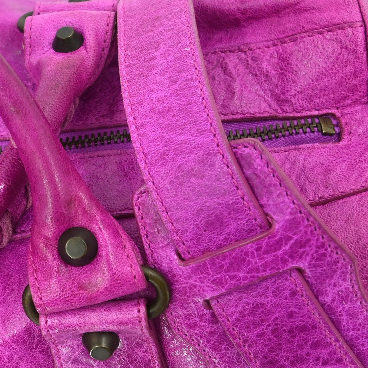 Balenciaga Purple Lambskin The Twiggy Handbag