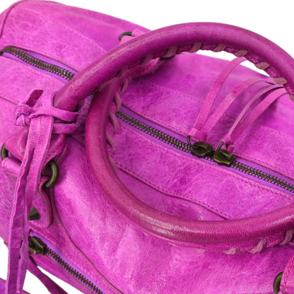 Balenciaga Purple Lambskin The Twiggy Handbag