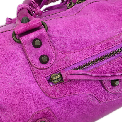 Balenciaga Purple Lambskin The Twiggy Handbag