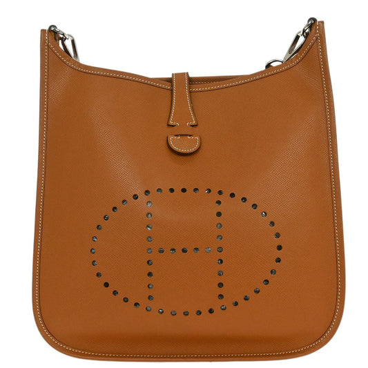 Hermes Gold Epsom Evelyne 1 PM Shoulder Bag