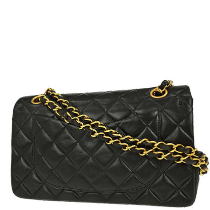 Chanel Black Lambskin Small Classic Double Flap Shoulder Bag