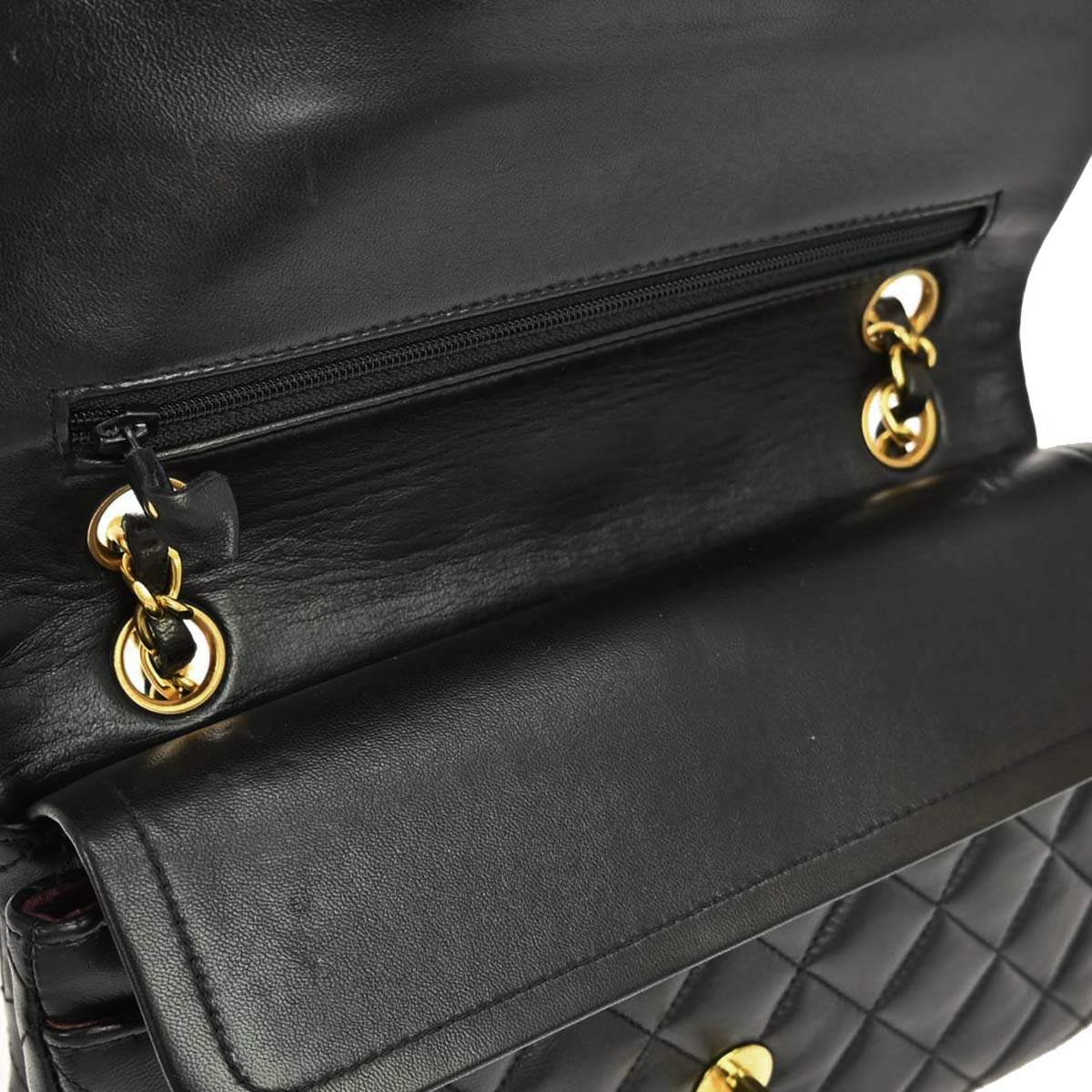 Chanel Black Lambskin Small Classic Double Flap Shoulder Bag