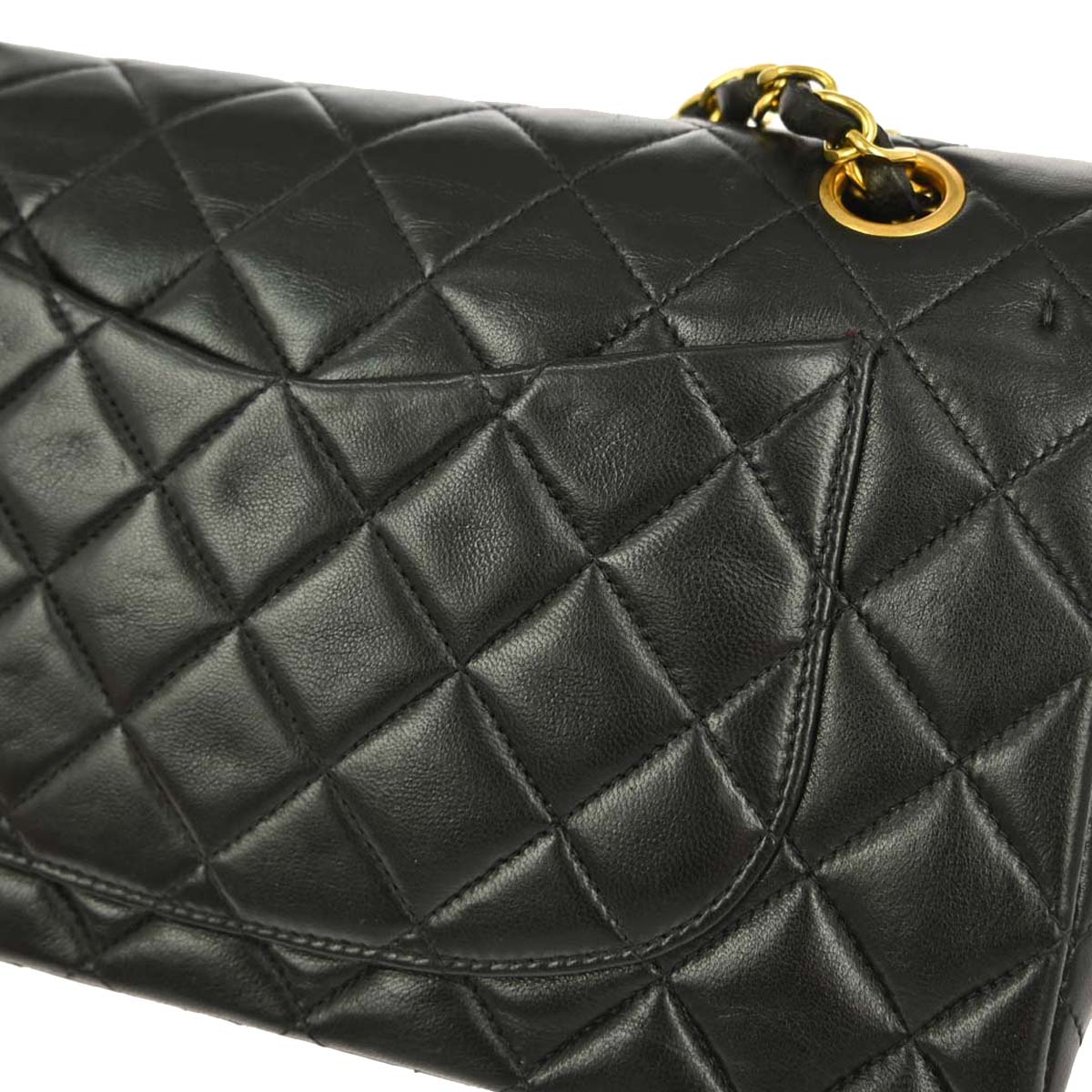 Chanel Black Lambskin Small Classic Double Flap Shoulder Bag