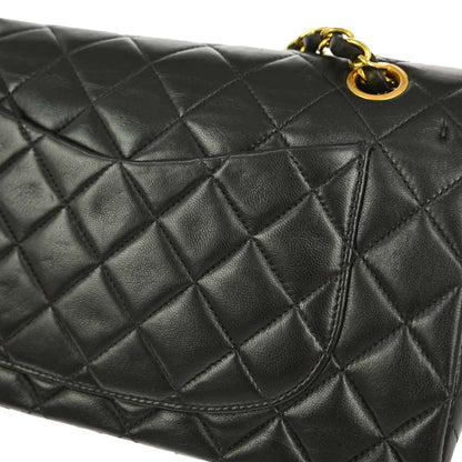 Chanel Black Lambskin Small Classic Double Flap Shoulder Bag
