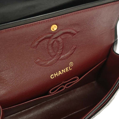 Chanel Black Lambskin Small Classic Double Flap Shoulder Bag