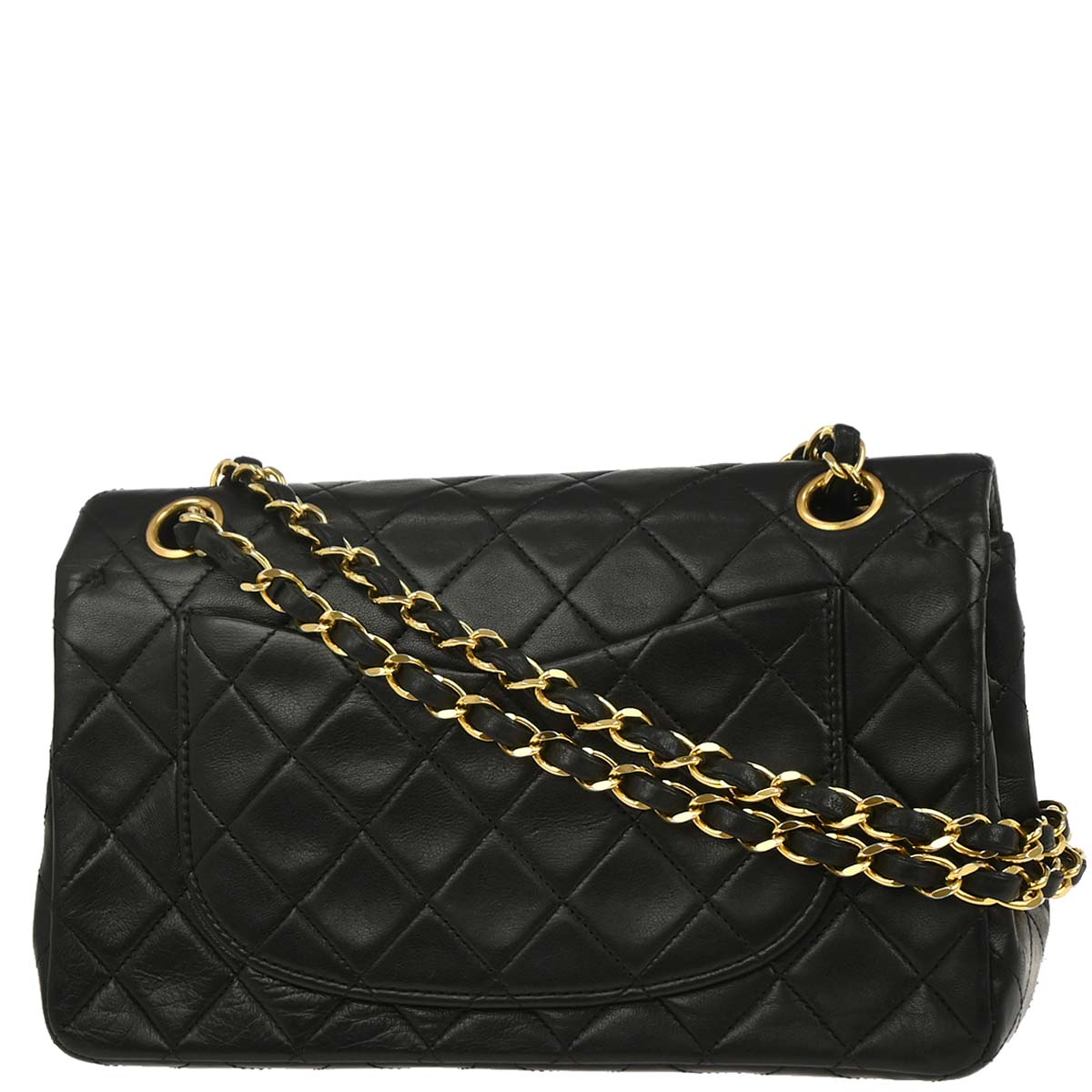 Chanel Black Lambskin Small Classic Double Flap Shoulder Bag
