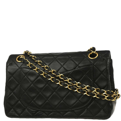 Chanel Black Lambskin Small Classic Double Flap Shoulder Bag