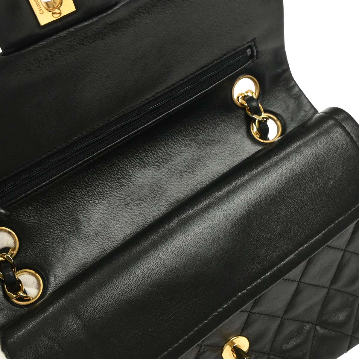 Chanel Black Lambskin Small Classic Double Flap Shoulder Bag