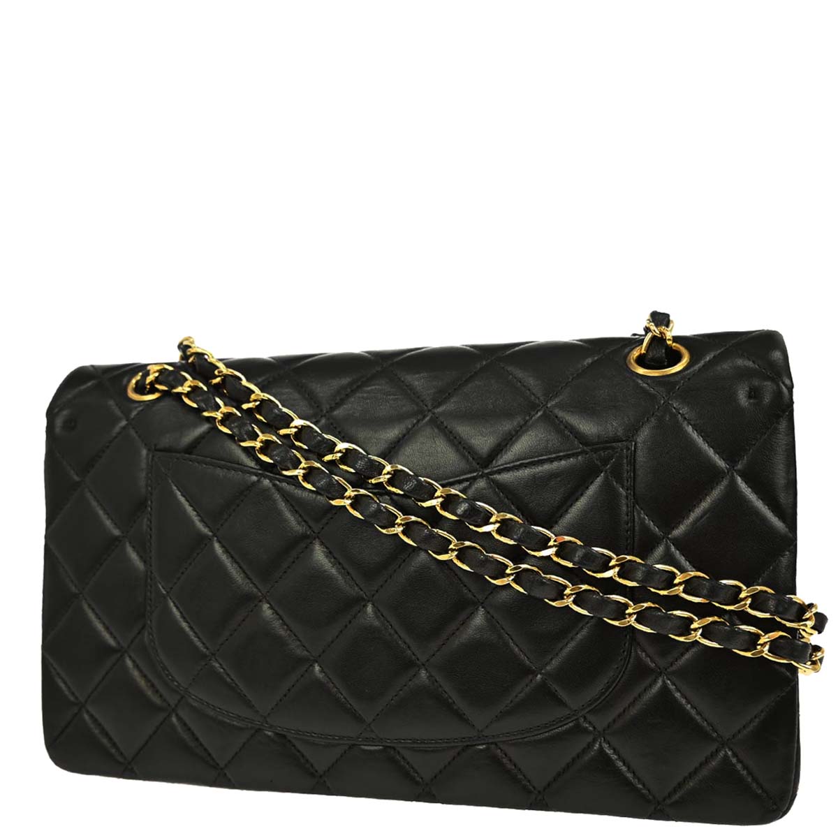 Chanel 2000-2001 Black Lambskin Medium Classic Double Flap Shoulder Bag