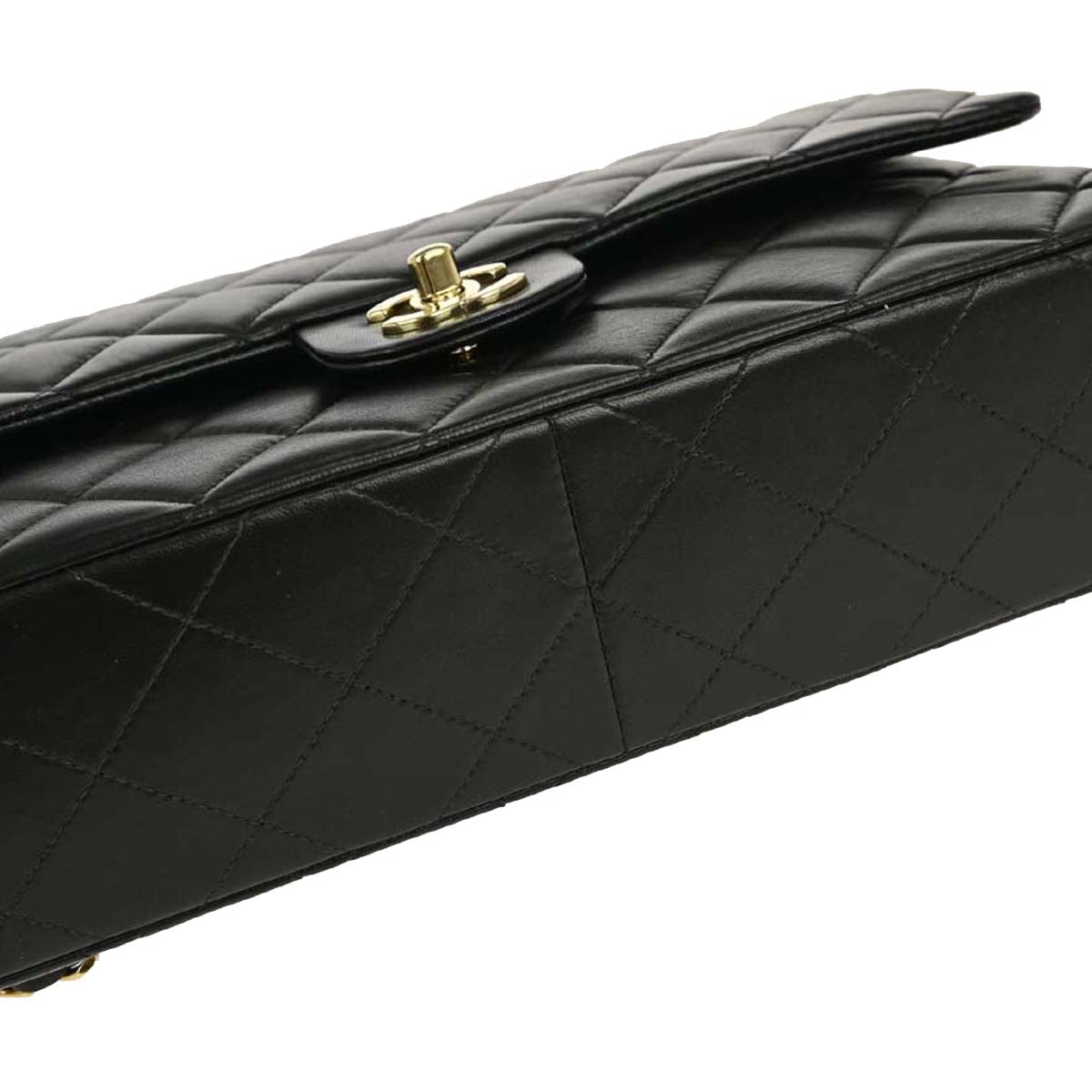 Chanel 2000-2001 Black Lambskin Medium Classic Double Flap Shoulder Bag