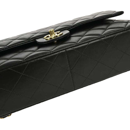 Chanel 2000-2001 Black Lambskin Medium Classic Double Flap Shoulder Bag