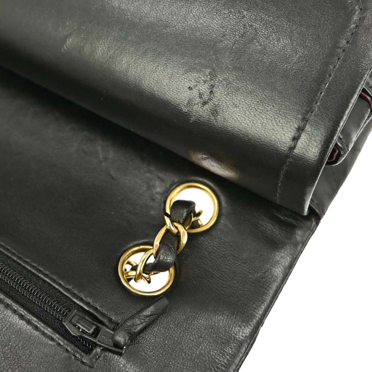 Chanel 2000-2001 Black Lambskin Medium Classic Double Flap Shoulder Bag