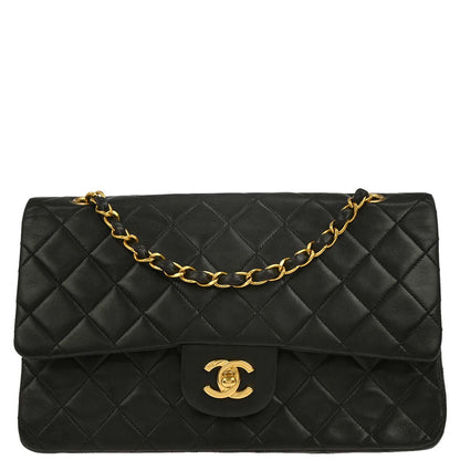 Chanel Black Lambskin Medium Classic Double Flap Shoulder Bag