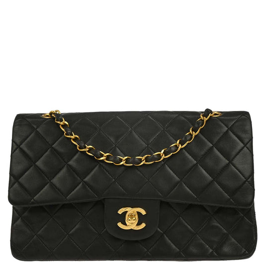 Chanel Black Lambskin Medium Classic Double Flap Shoulder Bag