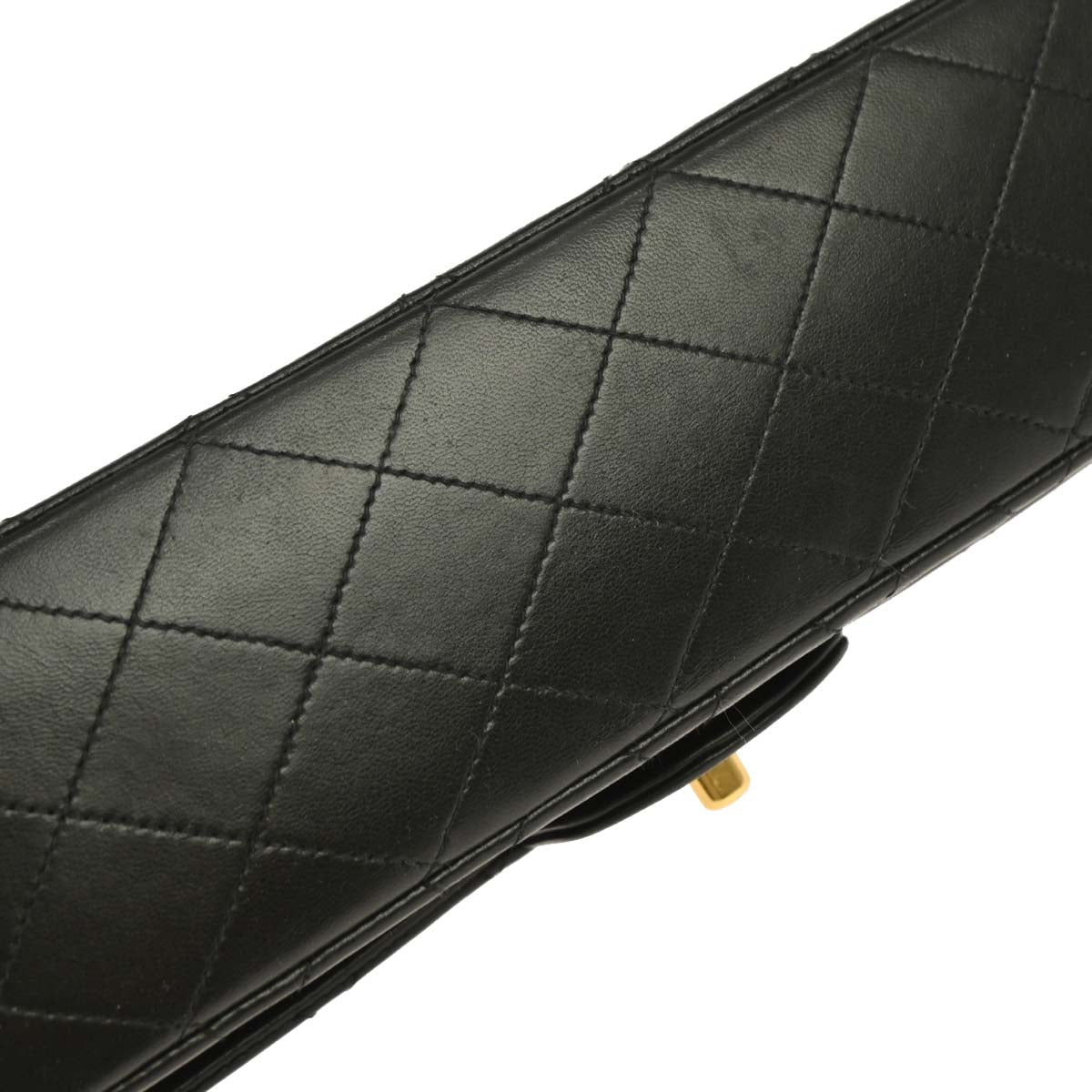 Chanel Black Lambskin Medium Classic Double Flap Shoulder Bag