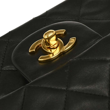 Chanel Black Lambskin Medium Classic Double Flap Shoulder Bag
