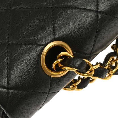 Chanel Black Lambskin Medium Classic Double Flap Shoulder Bag