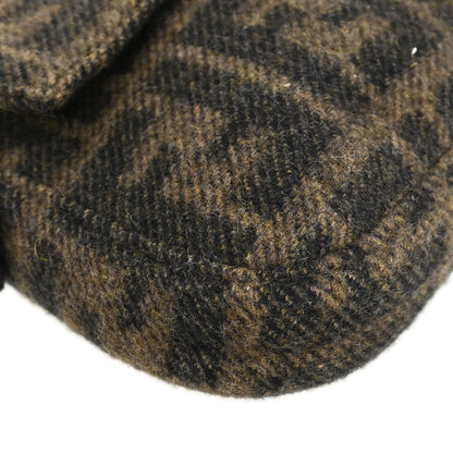 Fendi Brown Wool Baguette Handbag