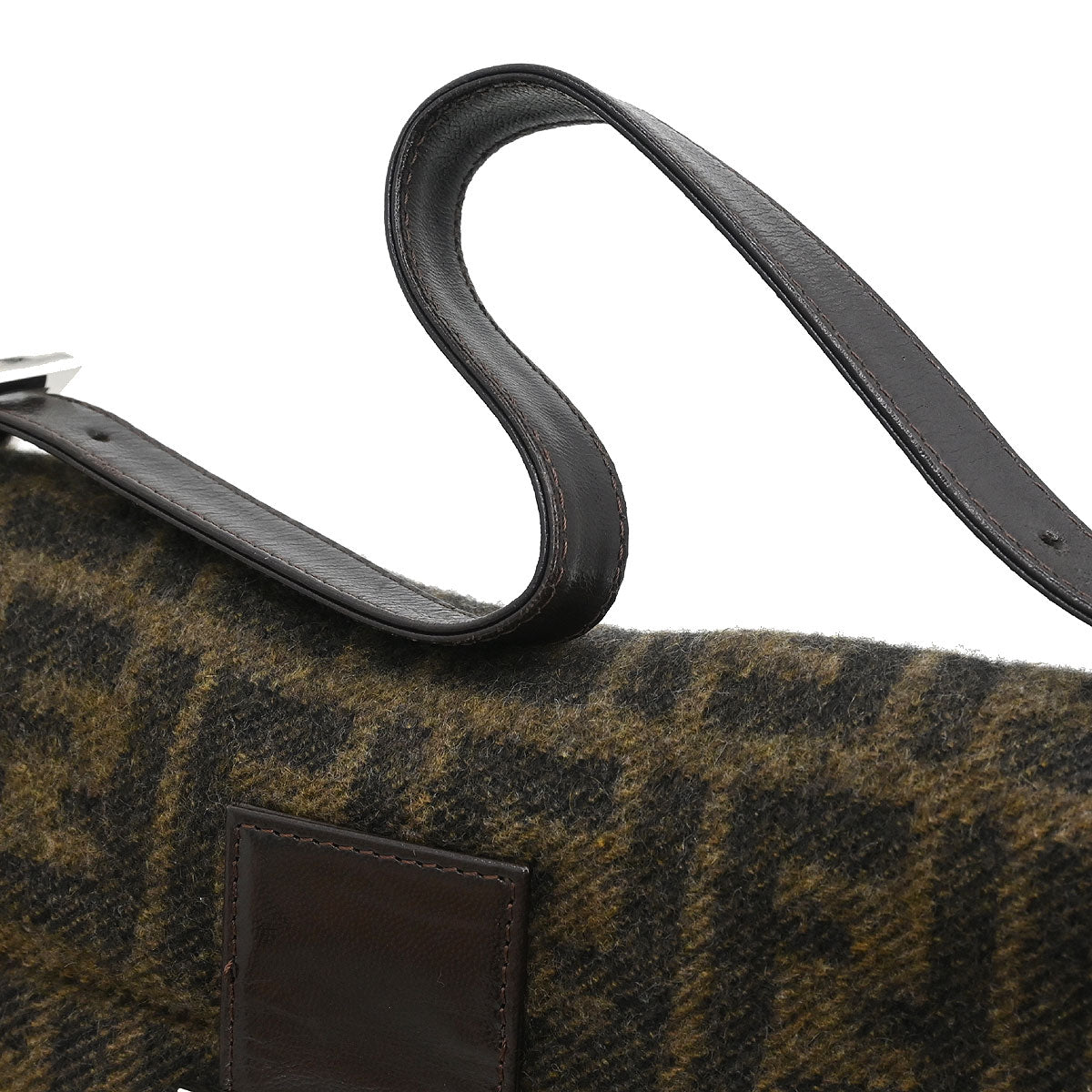 Fendi Brown Wool Baguette Handbag