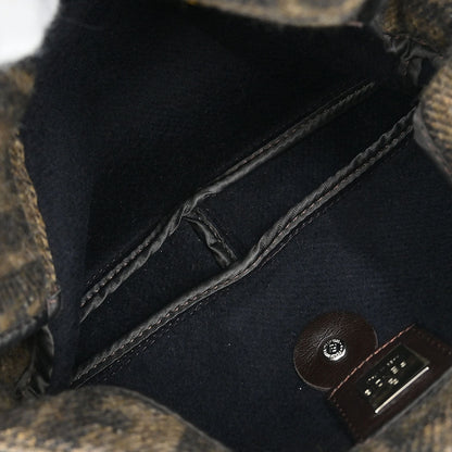 Fendi Brown Wool Baguette Handbag