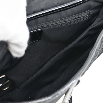 Christian Dior Black Canvas Trotter Saddle Handbag