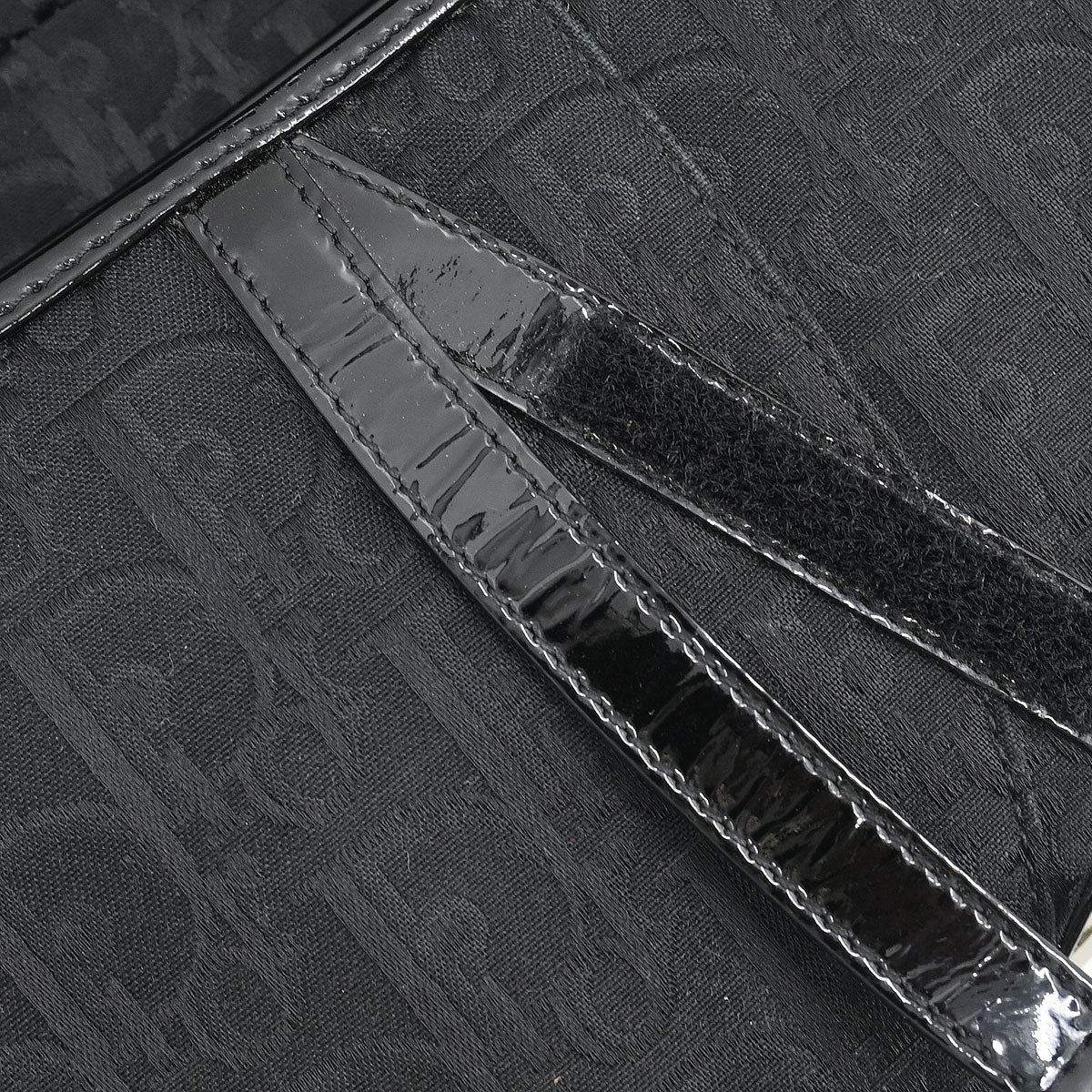 Christian Dior Black Canvas Trotter Saddle Handbag