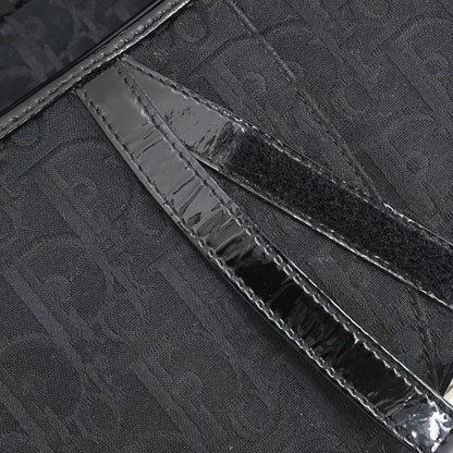 Christian Dior Black Canvas Trotter Saddle Handbag